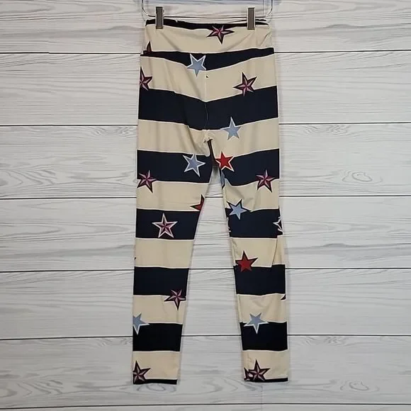 LulaRoe Americana striped leggings with stars Women's Size S - Picture 5 of 10